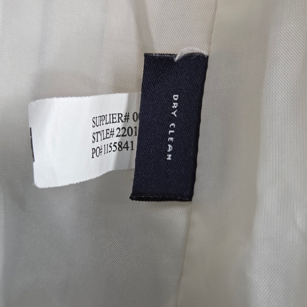 American Living White Linen Ruffle Blazer Navy Pinstripe Nautical Jacket Size L - Picture 12 of 12